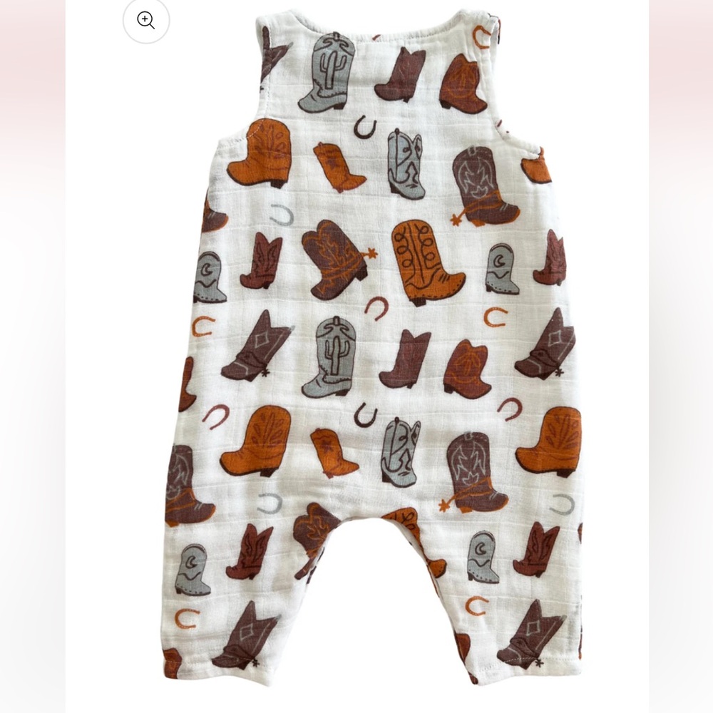 Spearmint baby cowboy boot romper